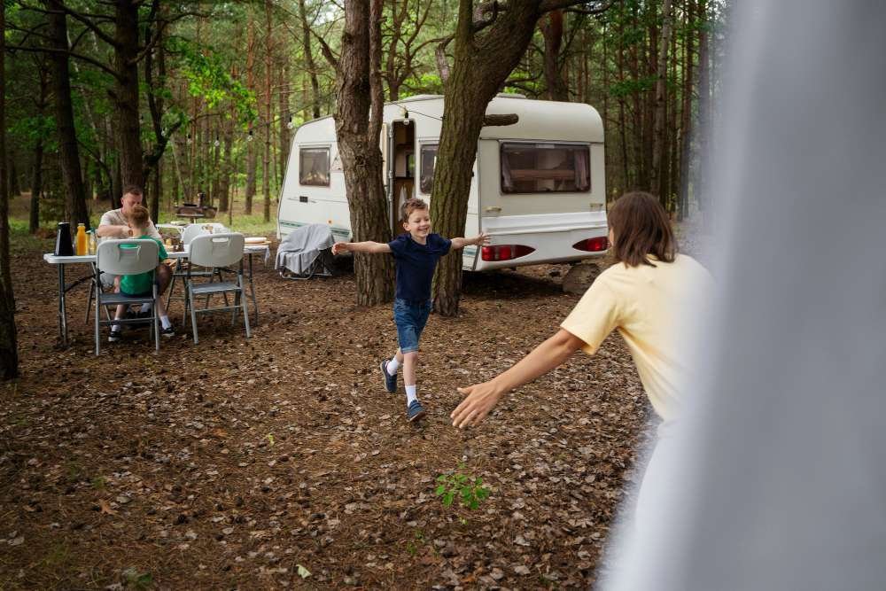 family at camping