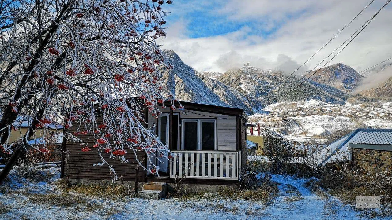 Отель "Mountain Hut"  в Степанцминде в зимнее время