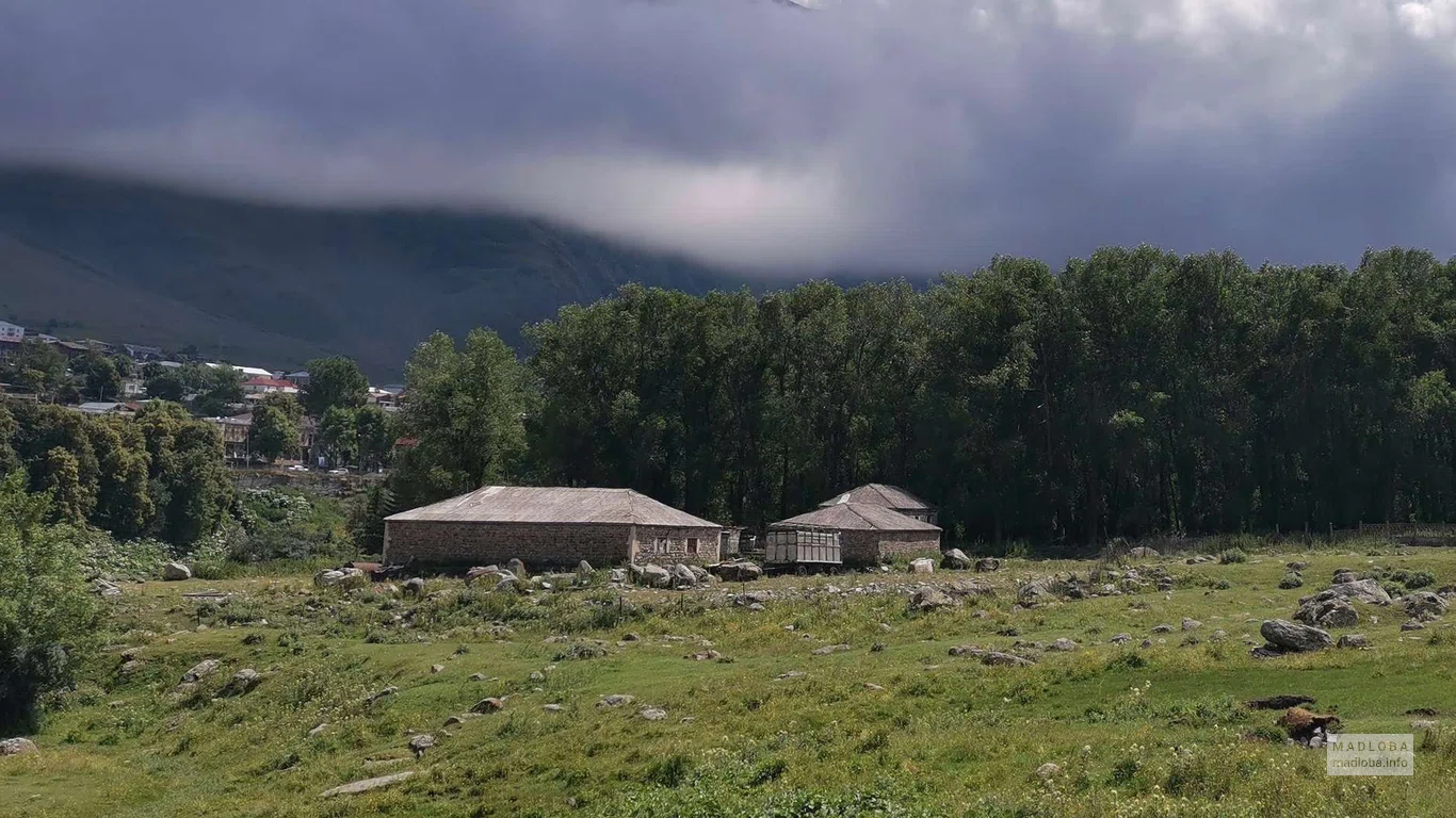 Живописный вид от Гостевого дома "Riverside Kazbegi" в Степанцминде