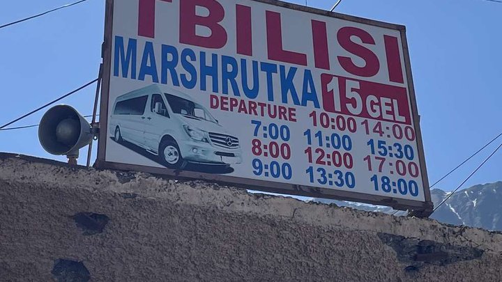 Taxi and minibus stop to Tbilisi