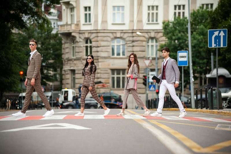 pedestrians at a crosswalk