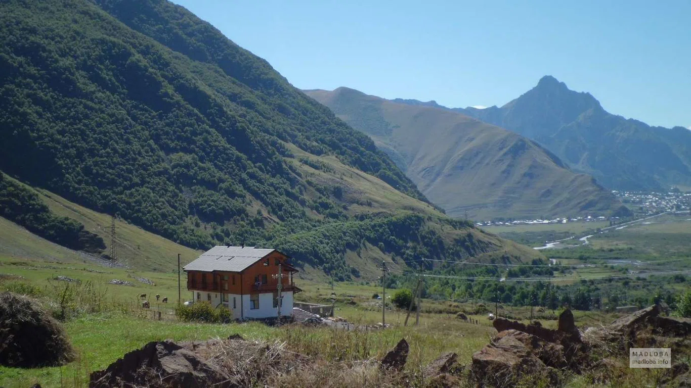 Отель "Alpenhaus"  в Степанцминде на фоне гор