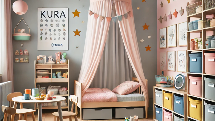 A cozy IKEA-inspired children's room designed with functionality and style in mind.webp