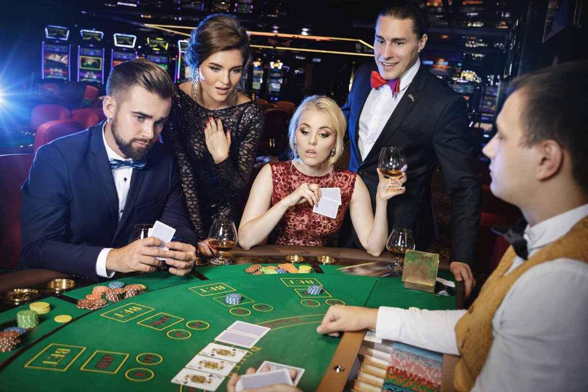 A group of people playing poker in a Georgian casino