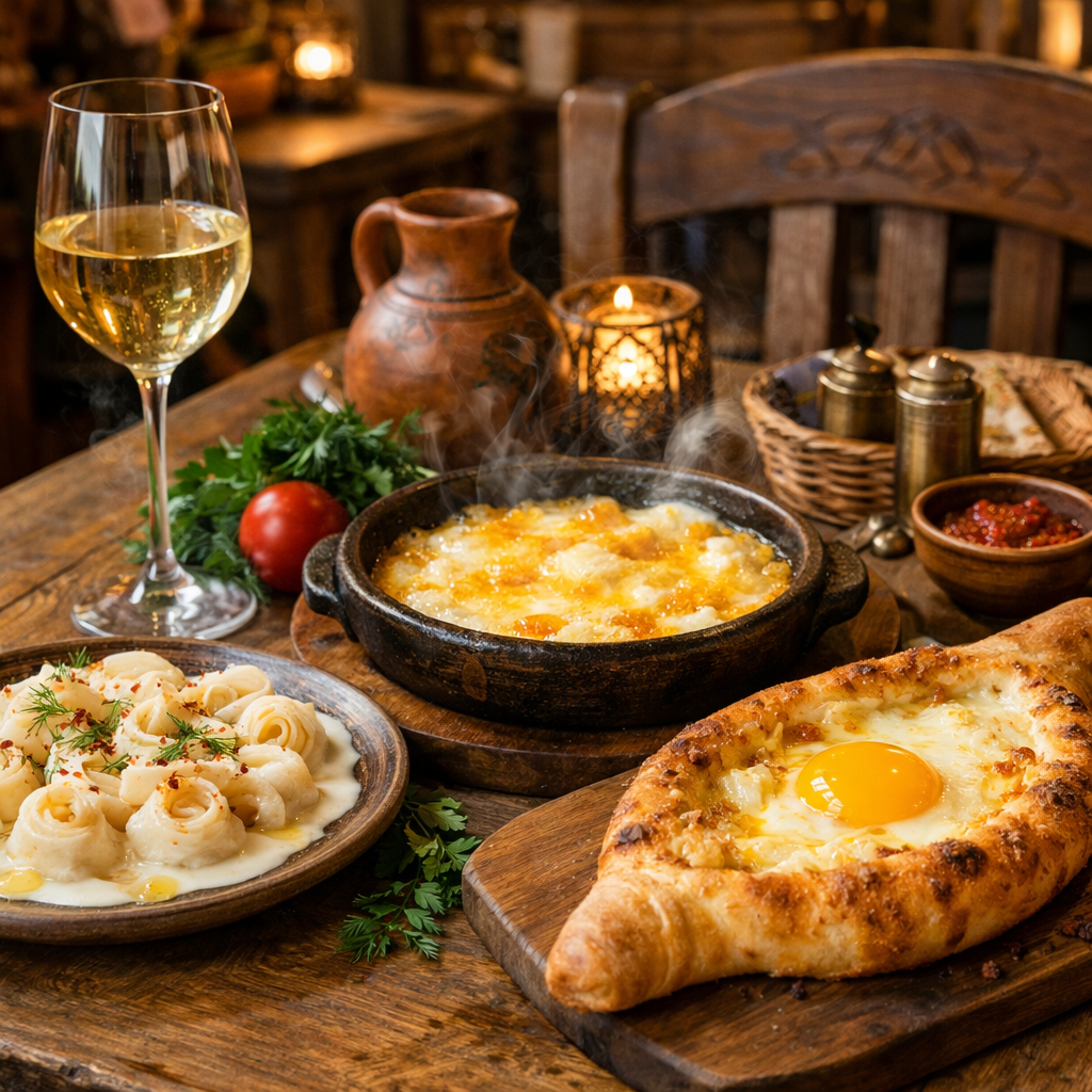 Traditional Adjarian cuisine dinner in Batumi