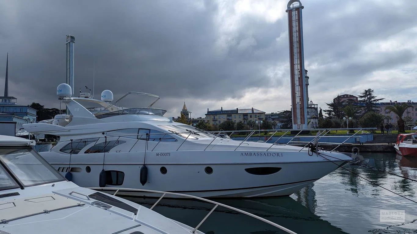 Double-deck yacht Ambassadori in port