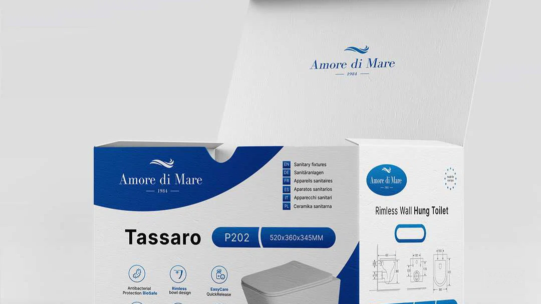 Унитаз подвесной безободковый Amore di Mare Tassaro P202 надежная упаковка