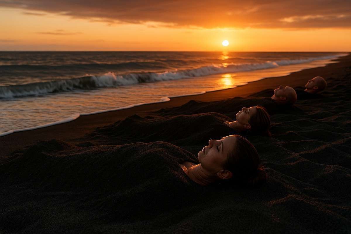An open-air spa session in Ureki