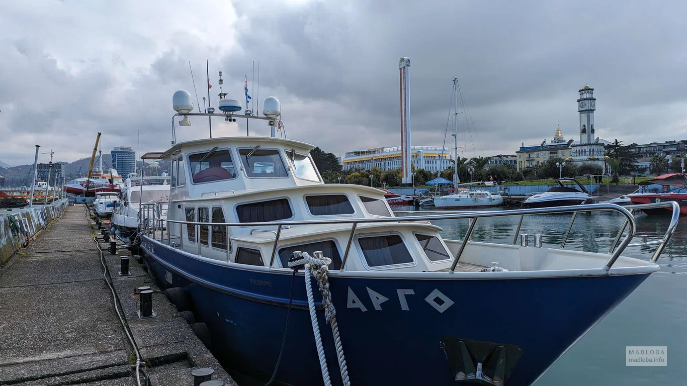 Yacht Argo in the port of Batumi