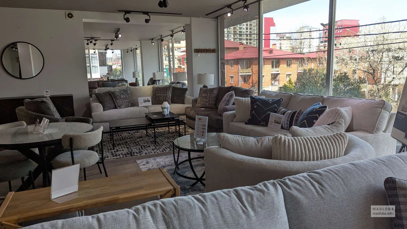 Furniture at the Ashley furniture salon in Batumi