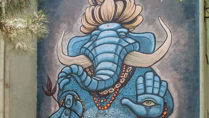 NIKO Street Art: Lion Fleischmann - Baba Elephant mural