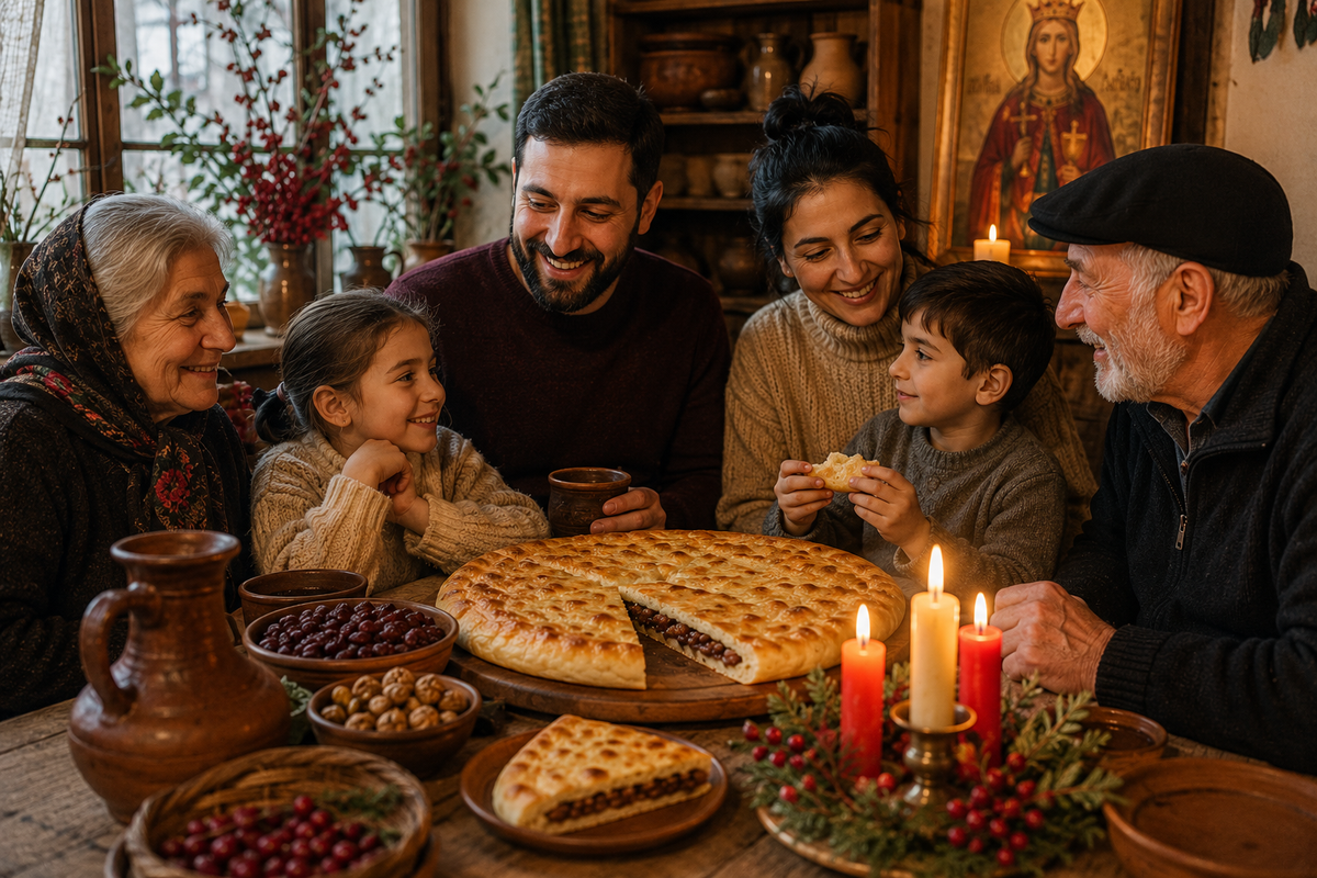 Barbaroba brings families together for prayers, warm wishes and a shared table with traditional lobiani.