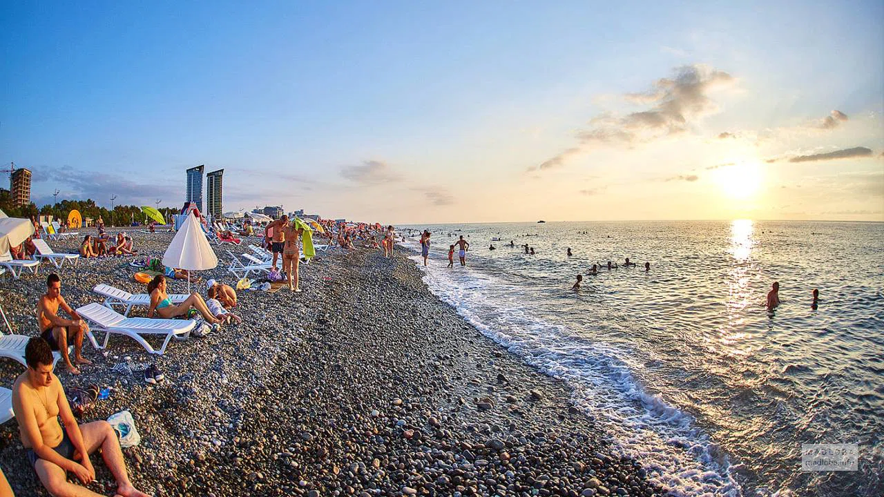 People are relaxing on the beach