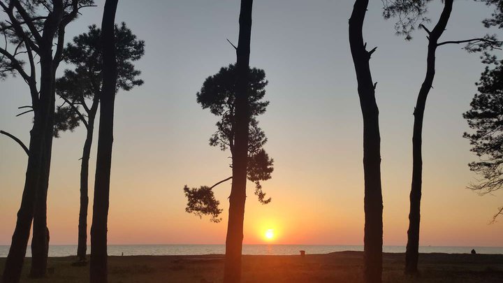 Free camping area by the sea