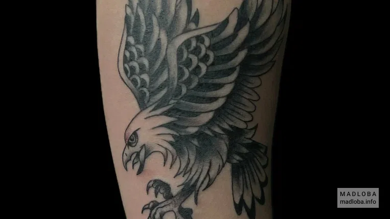 Black Ink Tattoo тату орел на руке