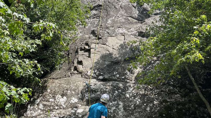 Climbing area on natural terrain