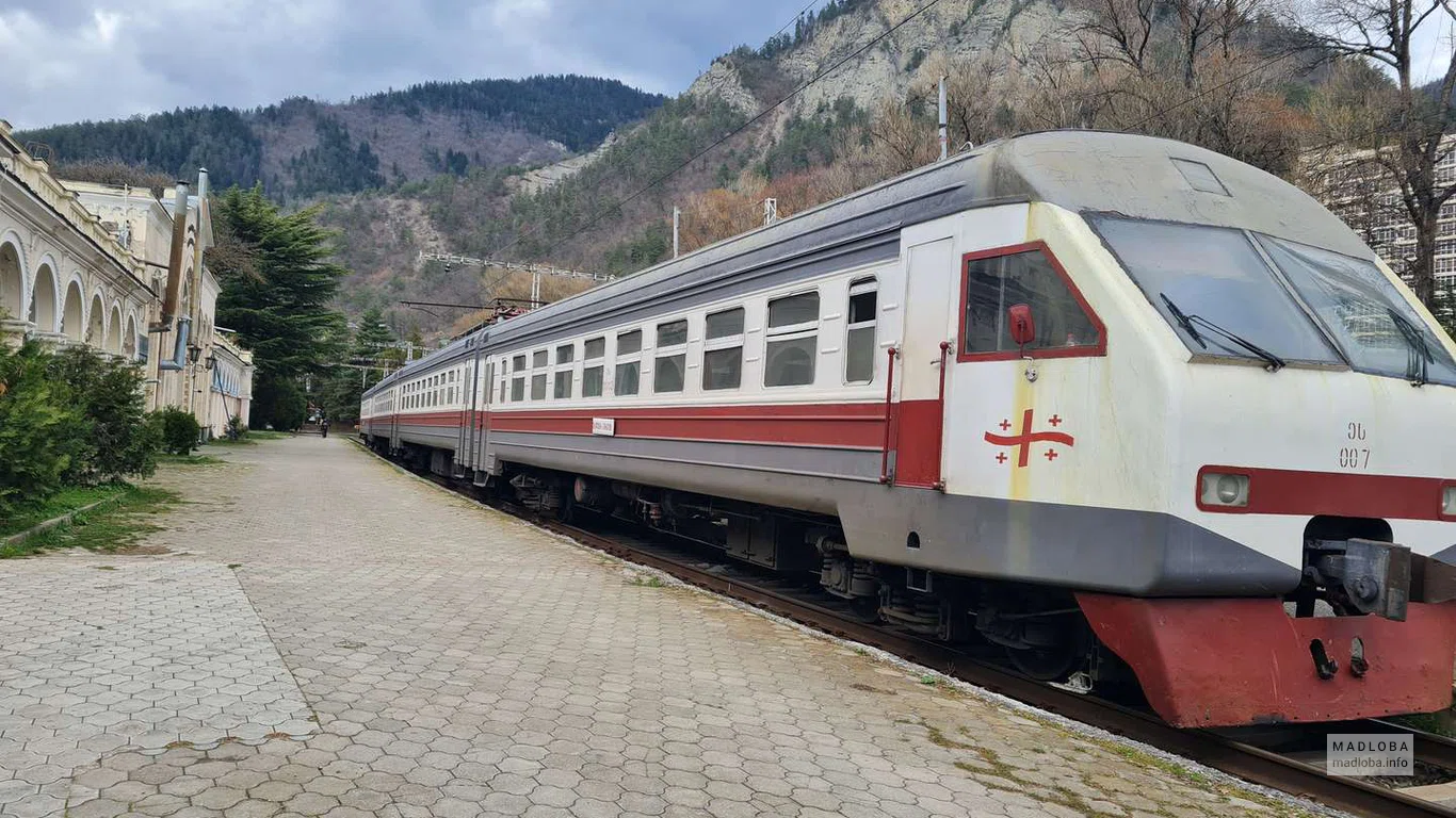 Железнодорожная станция "Боржоми-парк" поезд с головы