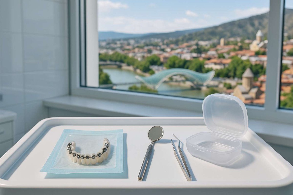 Брекеты на столе стоматолога