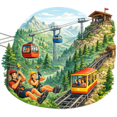 Cable cars, funiculars and ziplines