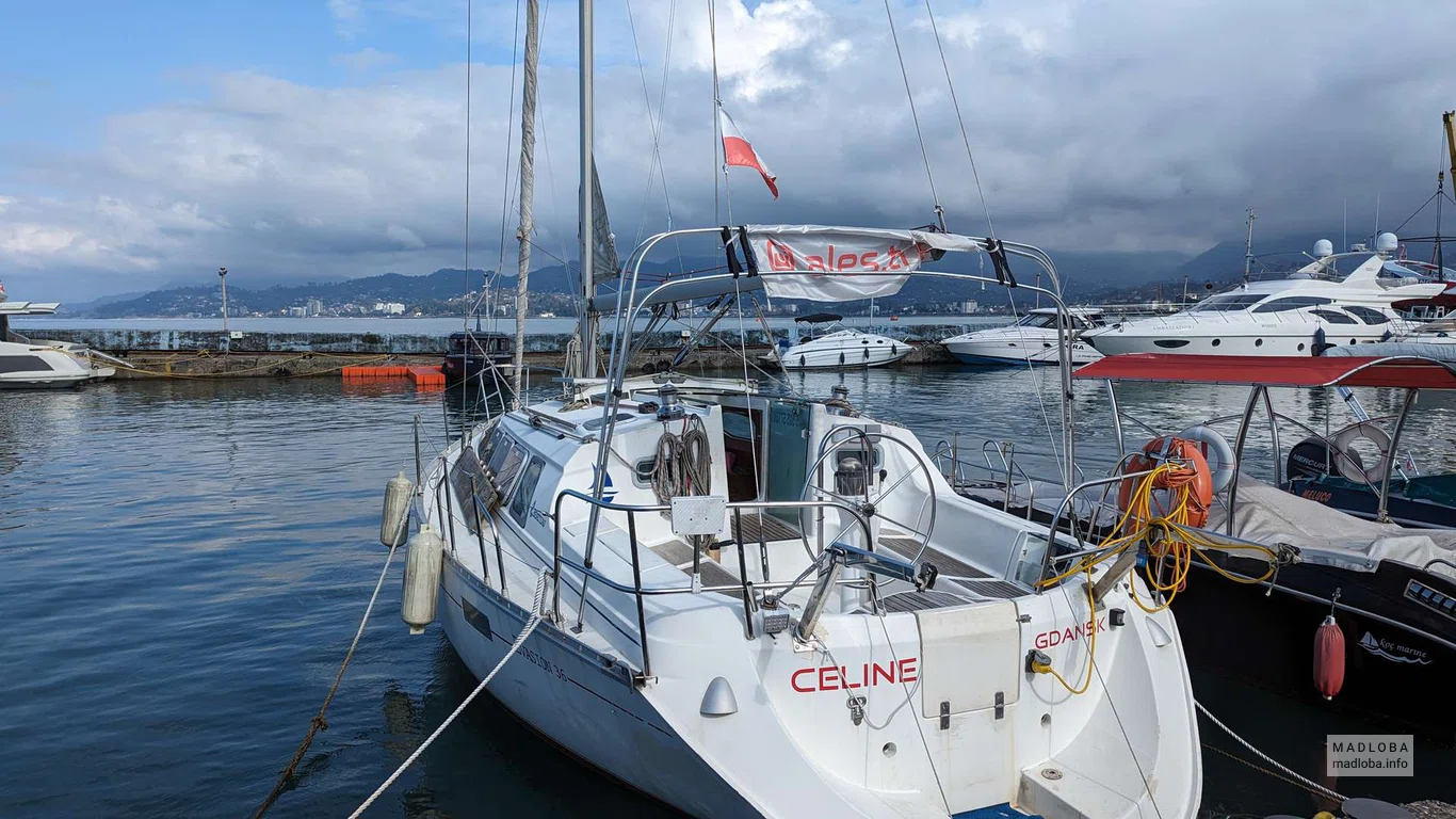 Sailboat Celine in the port of Batumi