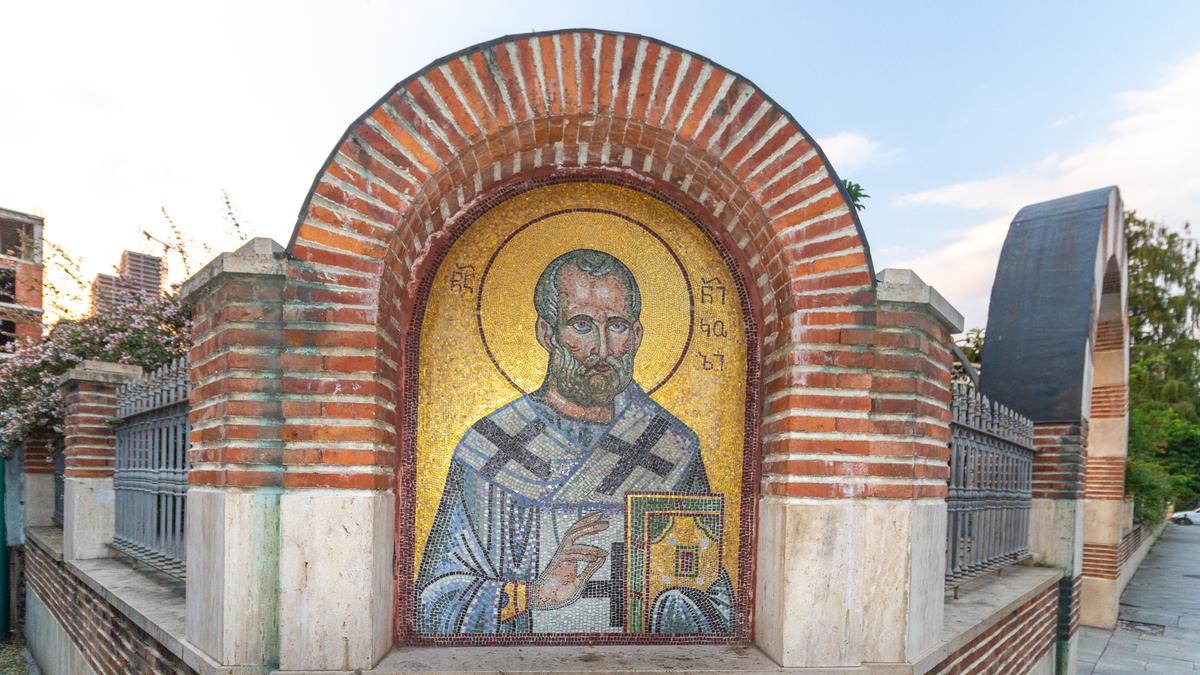 Mosaic of the icon of St. Nicholas
