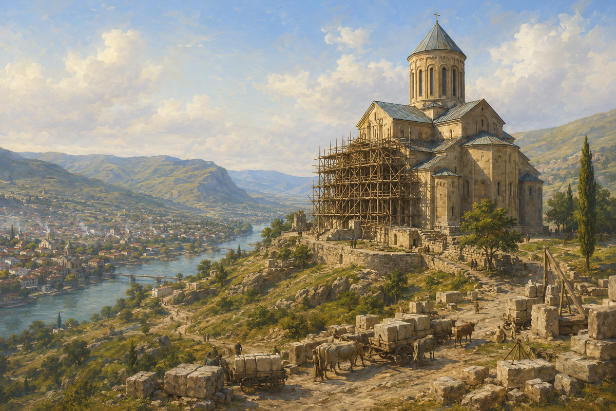 Construction of the cathedral under the first monarchs of a unified Georgia