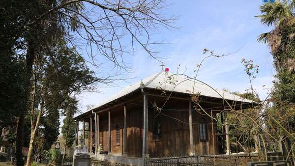 Wooden Church of Christ the Savior in the village of Khunjulauri