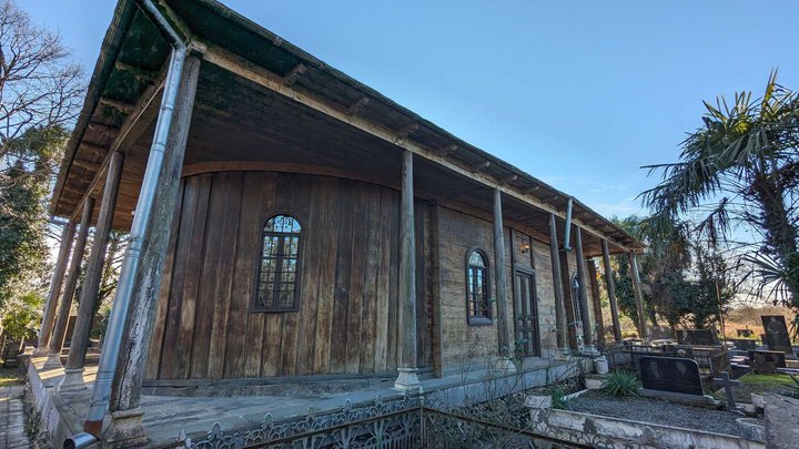 Wooden Church of Christ the Savior in the village of Khunjulauri