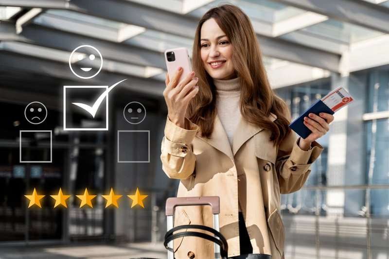 A woman gives the company a 5-star rating on Yandex Maps.