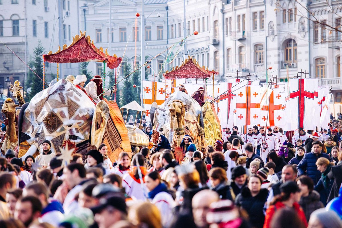 Festive procession in Tbilisi