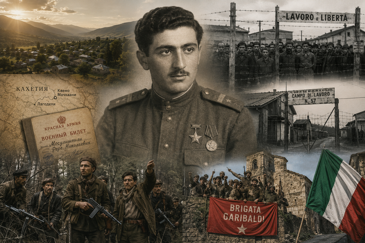 The story of Georgian hero Fore Mosulishvili, who escaped captivity and fought alongside the Italian Resistance during World War II.