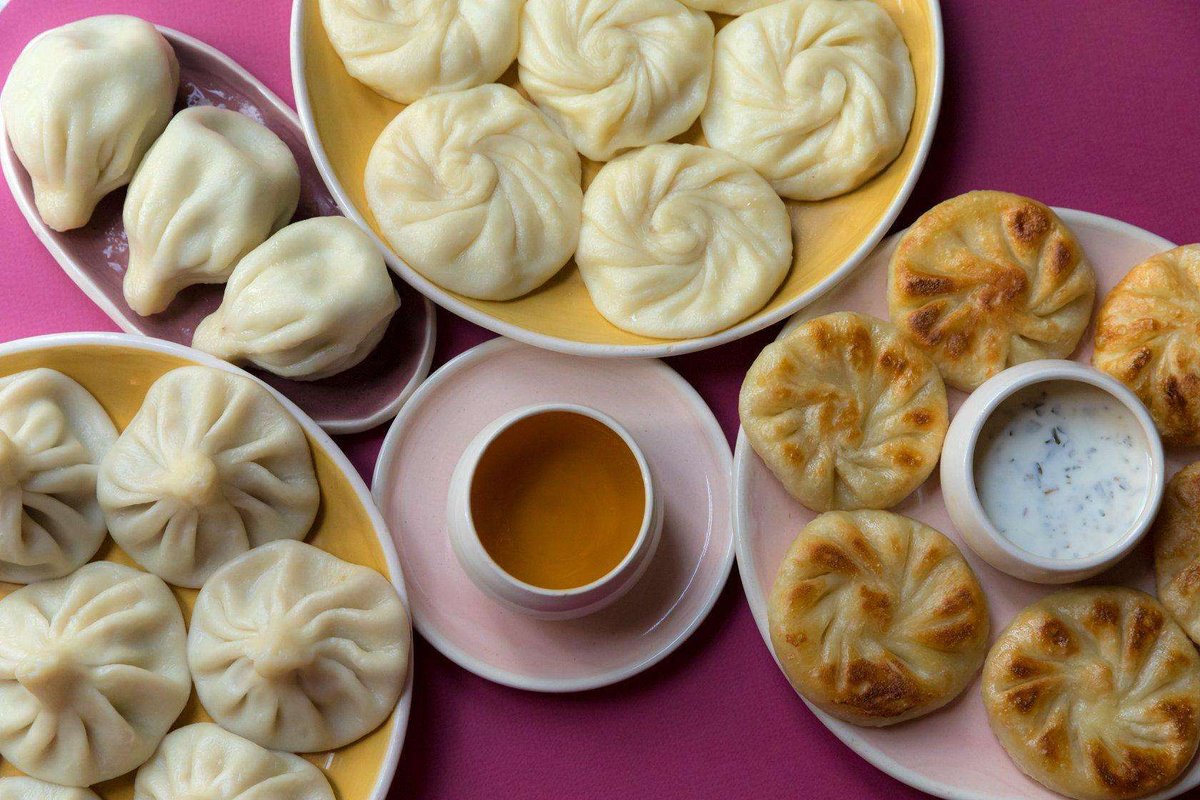Fried khinkali at the Daphne cafe