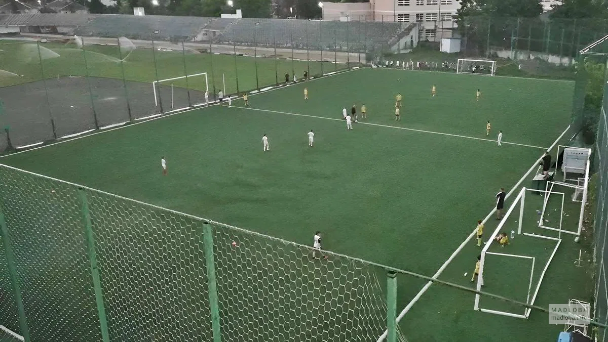 Football field near the central stadium