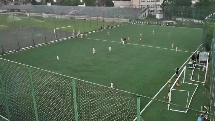 Football field near the central stadium