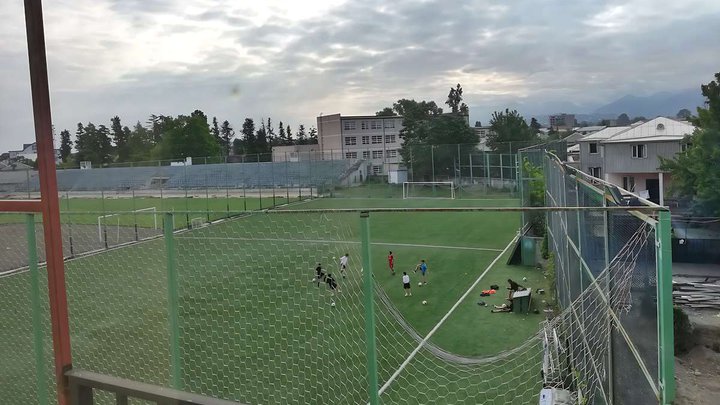 Football field near the central stadium