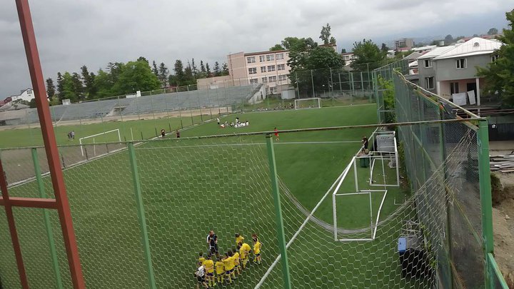 Football field near the central stadium