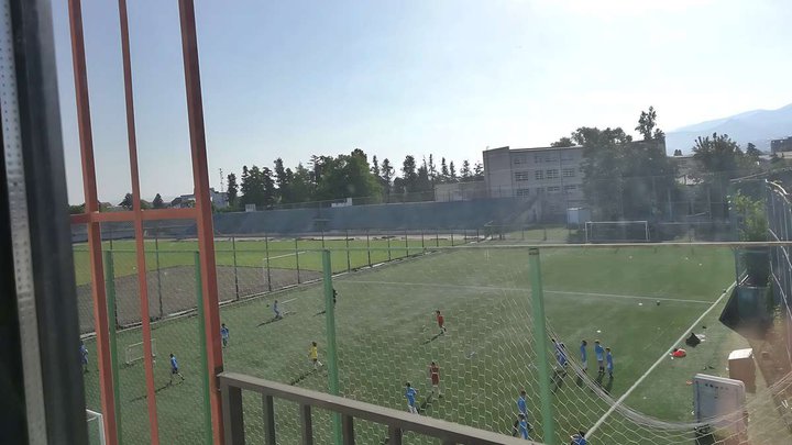 Football field near the central stadium