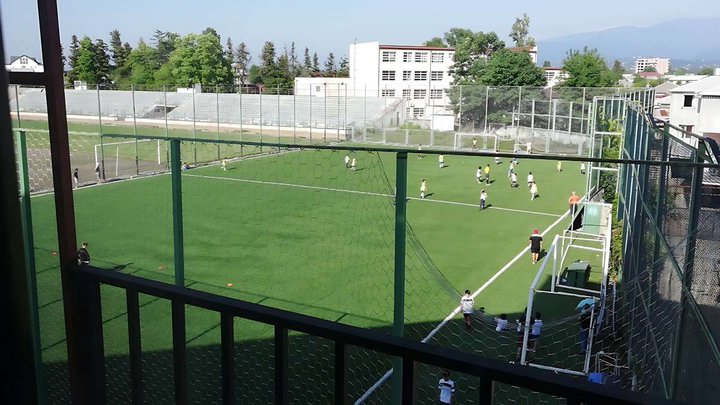 Football field near the central stadium