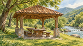 Picnic area with gazebo (Pirveli Ontopo)