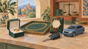 Рисованная обложка рубрики «Ломбарды и автоломбарды» в Грузии.
