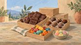 Рисованная обложка рубрики «Поставщики кондитерских изделий, сладостей и шоколада» в Грузии.