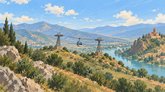 Рисованная обложка рубрики «Канатные дороги, фуникулёры и зиплайны» в Грузии.