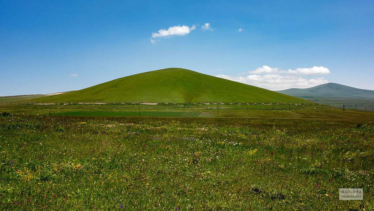 Покрытая зеленью гора Чикиани в летний день