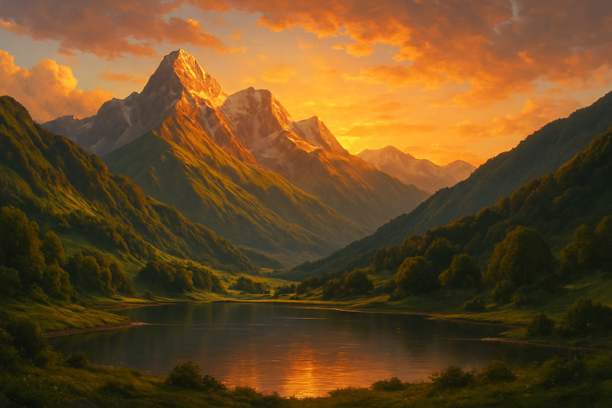 Горы Аджарии на закате