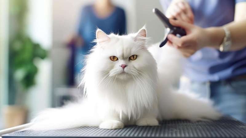 Cat in a grooming salon