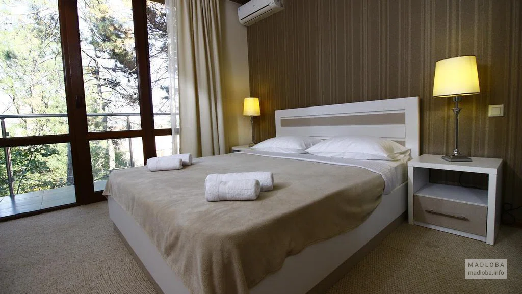 A bedroom in the Sani Hotel