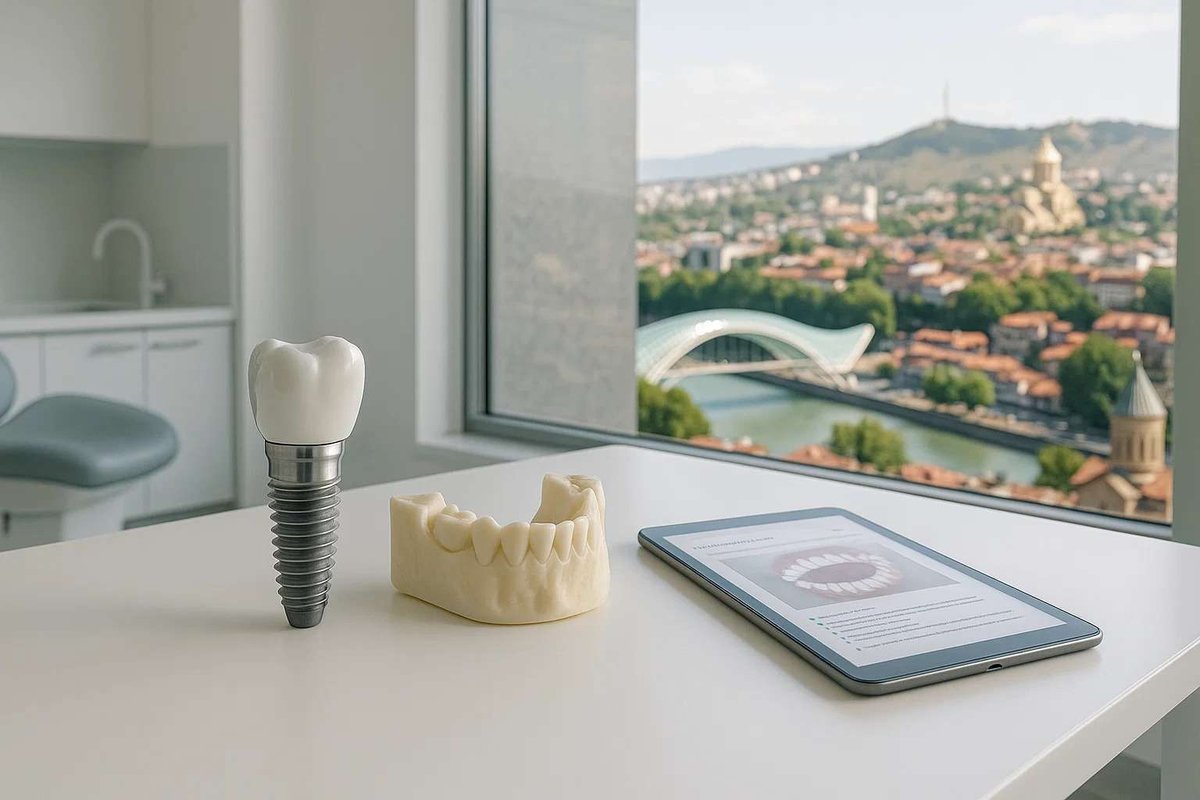 An implant on a table in a dentist's office