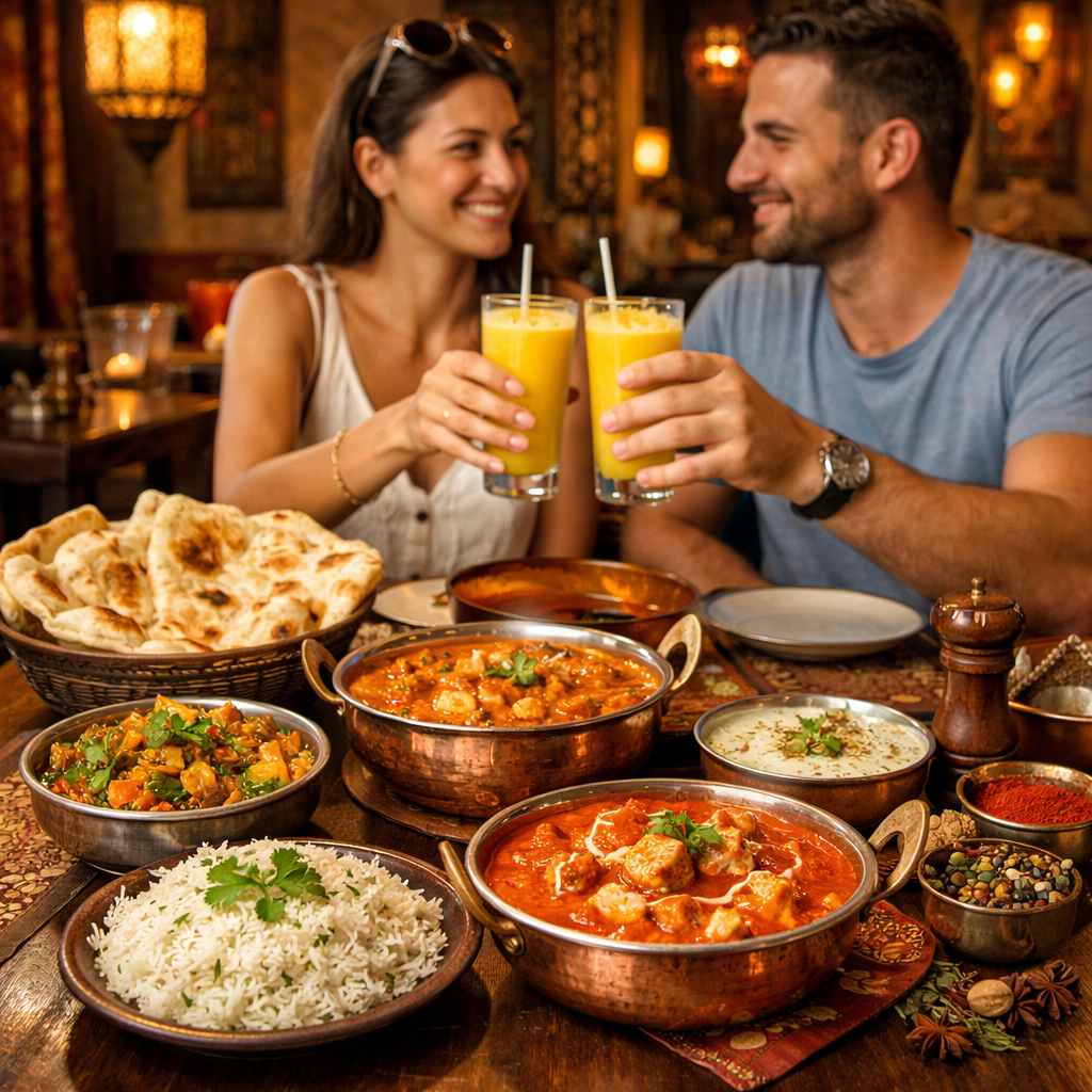 Indian curry dinner in Batumi restaurant