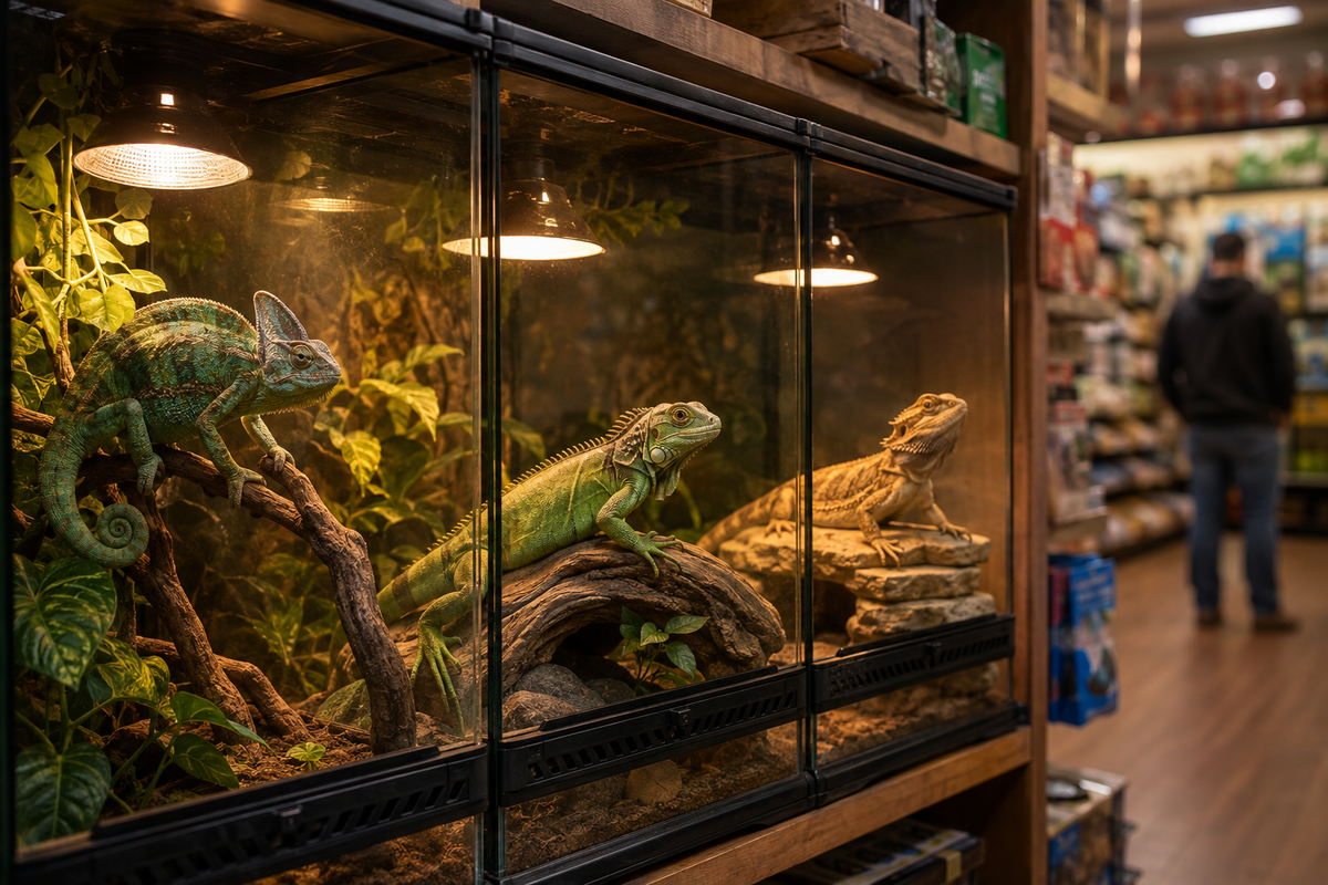 Interior of a small pet shop