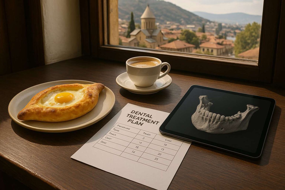 Кофе и снимок челюсти